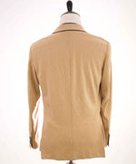 $1,195 ELEVENTY -Camel / Ivory Micro Stripe Double Breasted Soft Blazer- 40 (50EU)