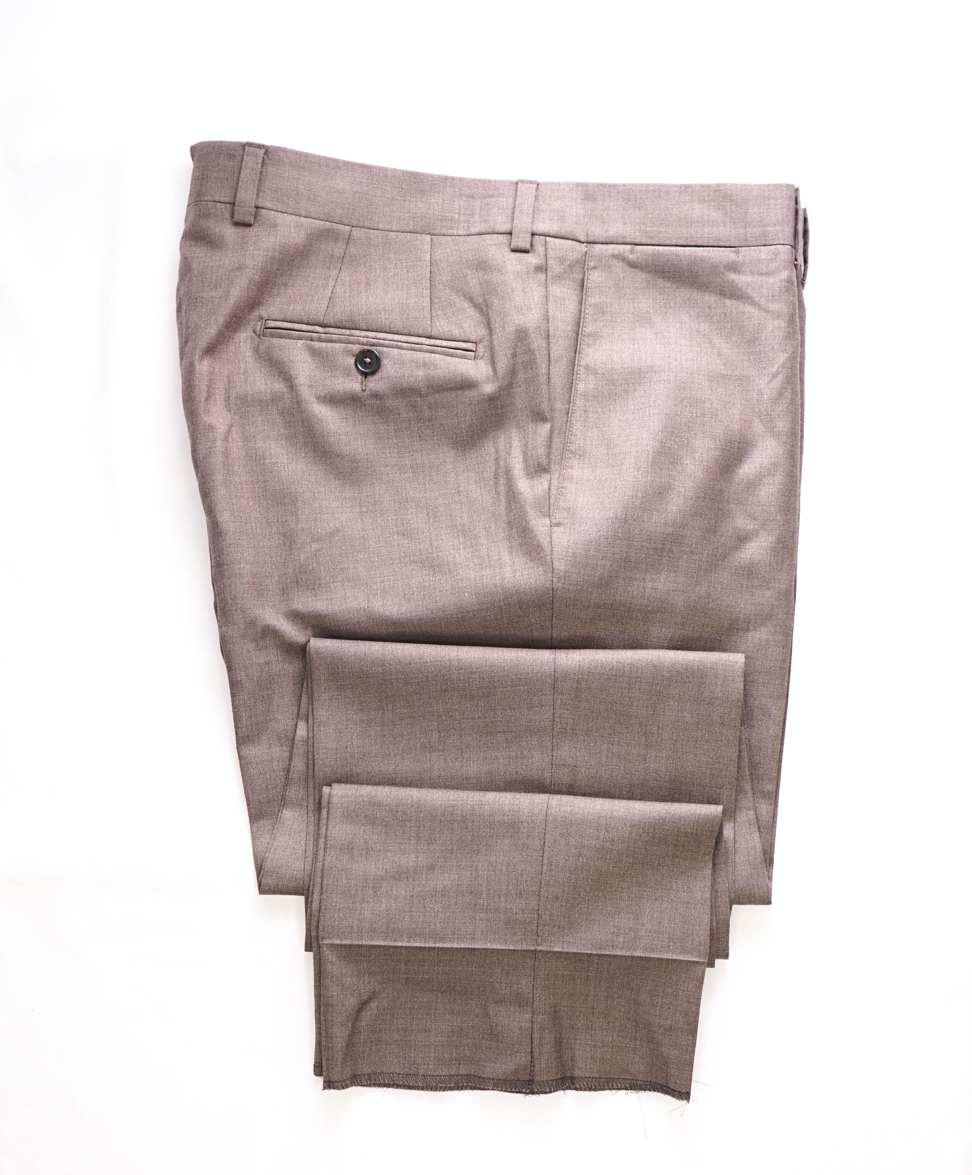 LORO PIANA For SAKS 5TH AVE “Super 150's Wool” Brown Flat Front Pants - 36W