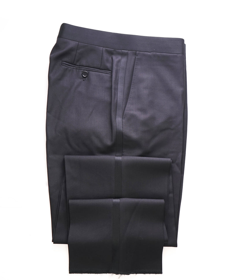 CANALI - *CLOSET STAPLE* Black Tux Flat Front Dinner Pants - 42W
