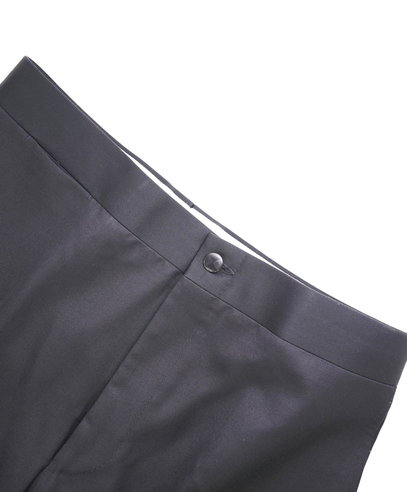 CANALI - *CLOSET STAPLE* Black Tux Flat Front Dinner Pants - 30W