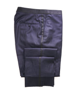ISAIA - Pure Wool "AQUASPIDER" Blue Tux Dress Pants Flat Front- 33W (50 EU)