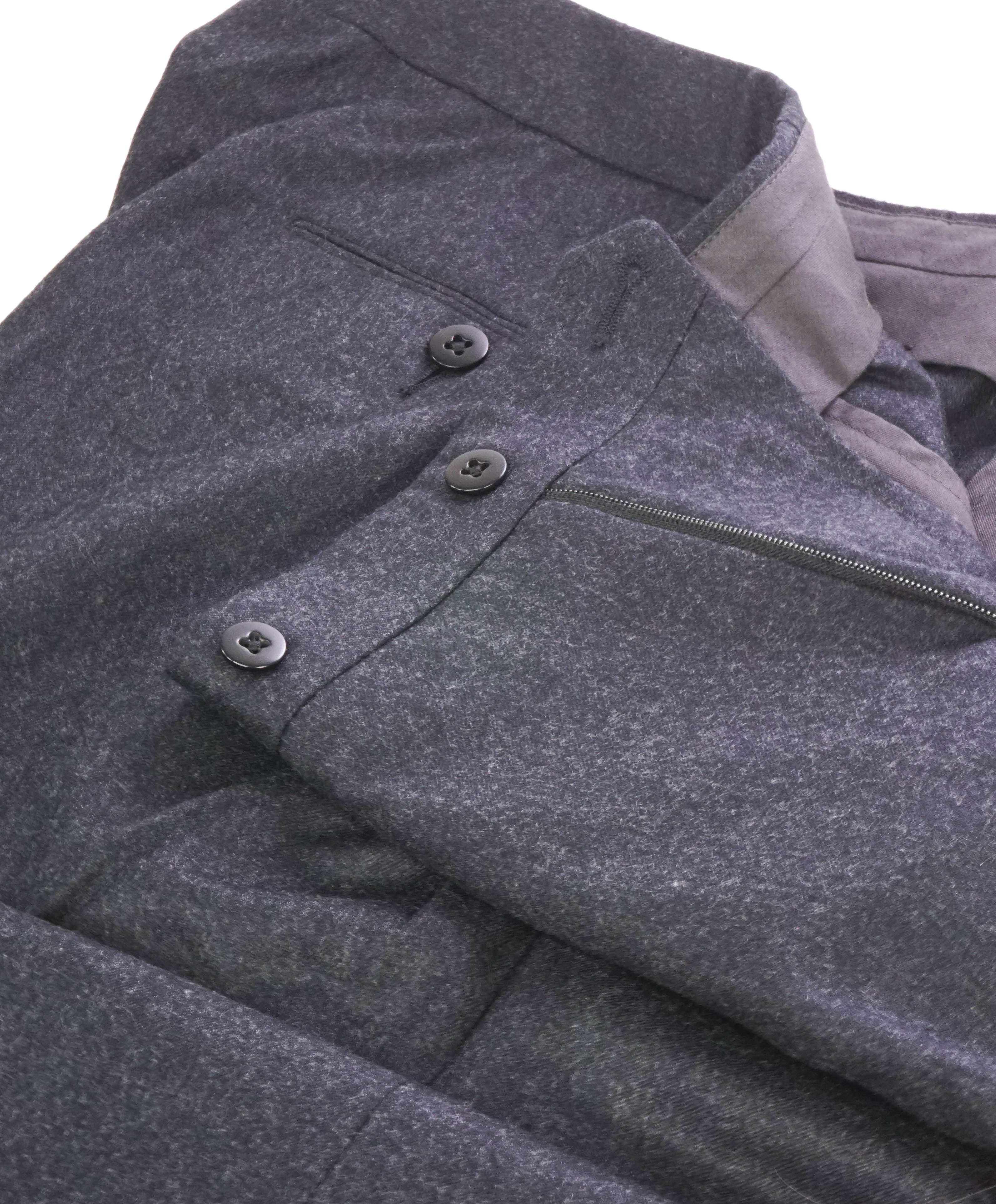 ERMENEGILDO ZEGNA - "SIDE TABS" Pure Wool Flat Front Dress Pants - 40W (58EU)