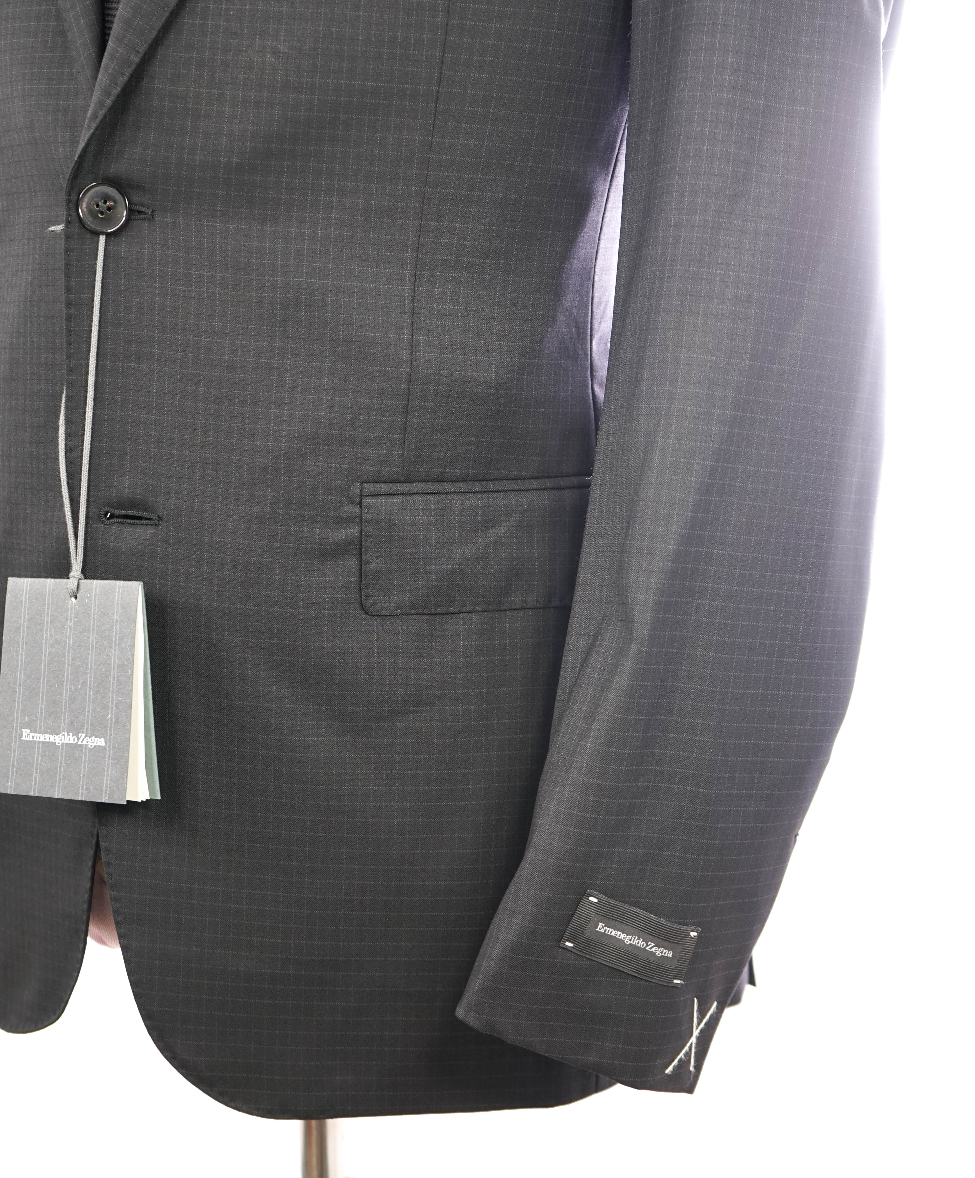 ERMENEGILDO ZEGNA - "15 MILMIL 15" Black Check Plaid Premium Fabric Suit - 40R
