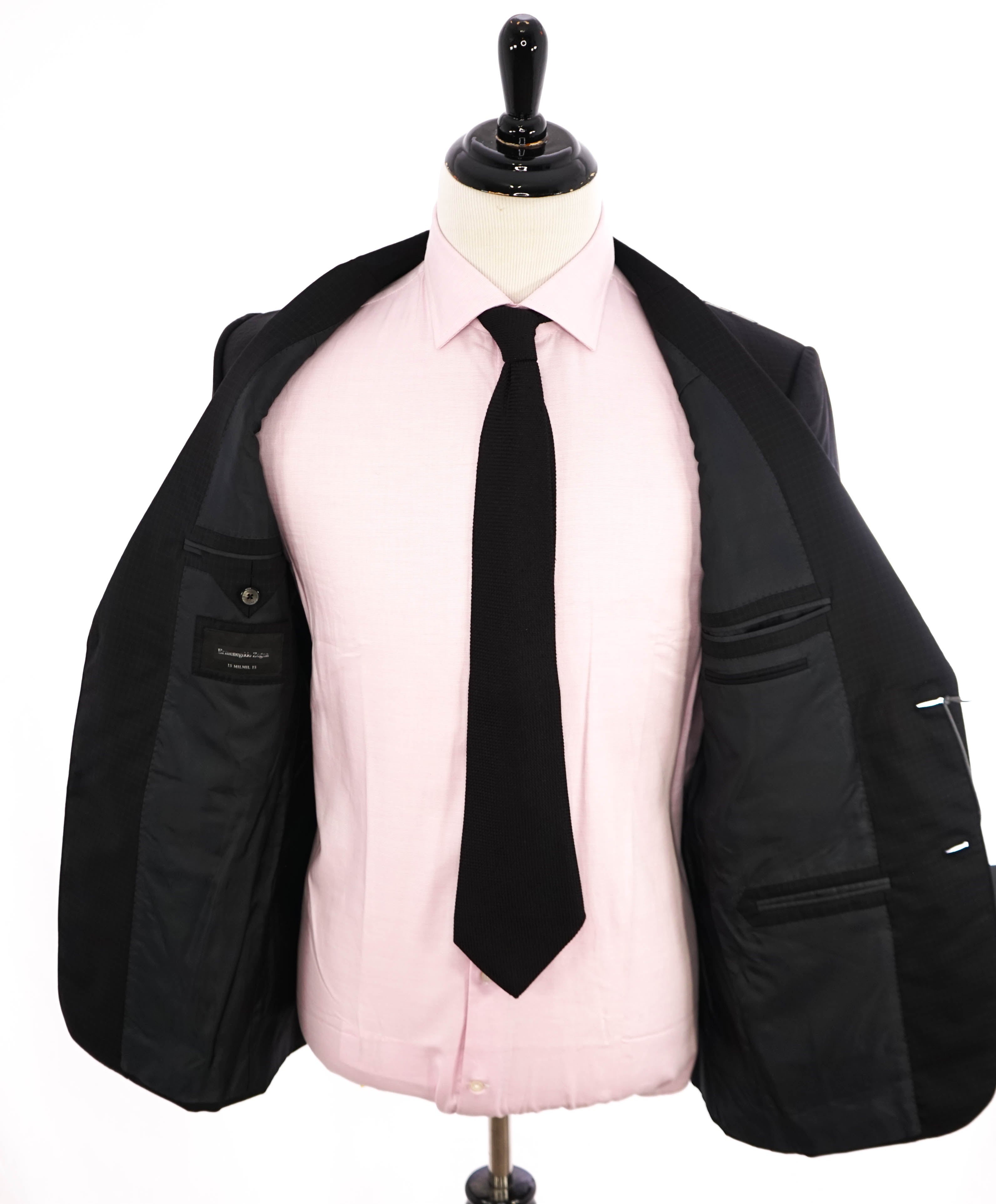 ERMENEGILDO ZEGNA - "15 MILMIL 15" Black Check Plaid Premium Fabric Suit - 40R