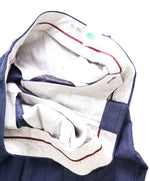 BRUNELLO CUCINELLI - WOOL/LINEN/SILK Tonal Blue Stripe Dress Pants - 34W