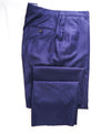 HICKEY FREEMAN - Cobalt Blue Solid Wool Flat Front Dress Pants - 38W