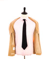 $1,195 ELEVENTY - Camel / Ivory Chalk Stripe Semi-Lined Soft Blazer - 40 (50EU)