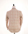 $1,395 ELEVENTY - FEATHER WEIGHT Linen Pink Check Jacket Blazer- 40 (50EU)