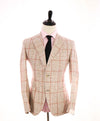 $1,395 ELEVENTY - FEATHER WEIGHT Linen Pink Check Jacket Blazer- 40 (50EU)