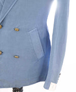$1,295 ELEVENTY - Baby Blue Double Breasted LINEN Jacket Blazer - 40 US