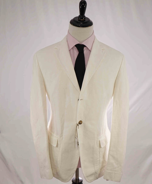 $1,095 ELEVENTY - LINEN/COTTON White Soft Blazer - 46 (56 EU)