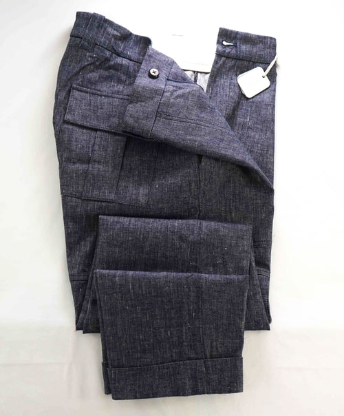$575 ELEVENTY - Blue Cotton/Linen DENIM EFFECT Dress/Casual Pants- 33W