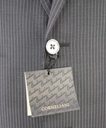 CORNELIANI - "Mother Of Pearl Buttons" Chalk Stripe Black Mohair Blend Suit - 42R