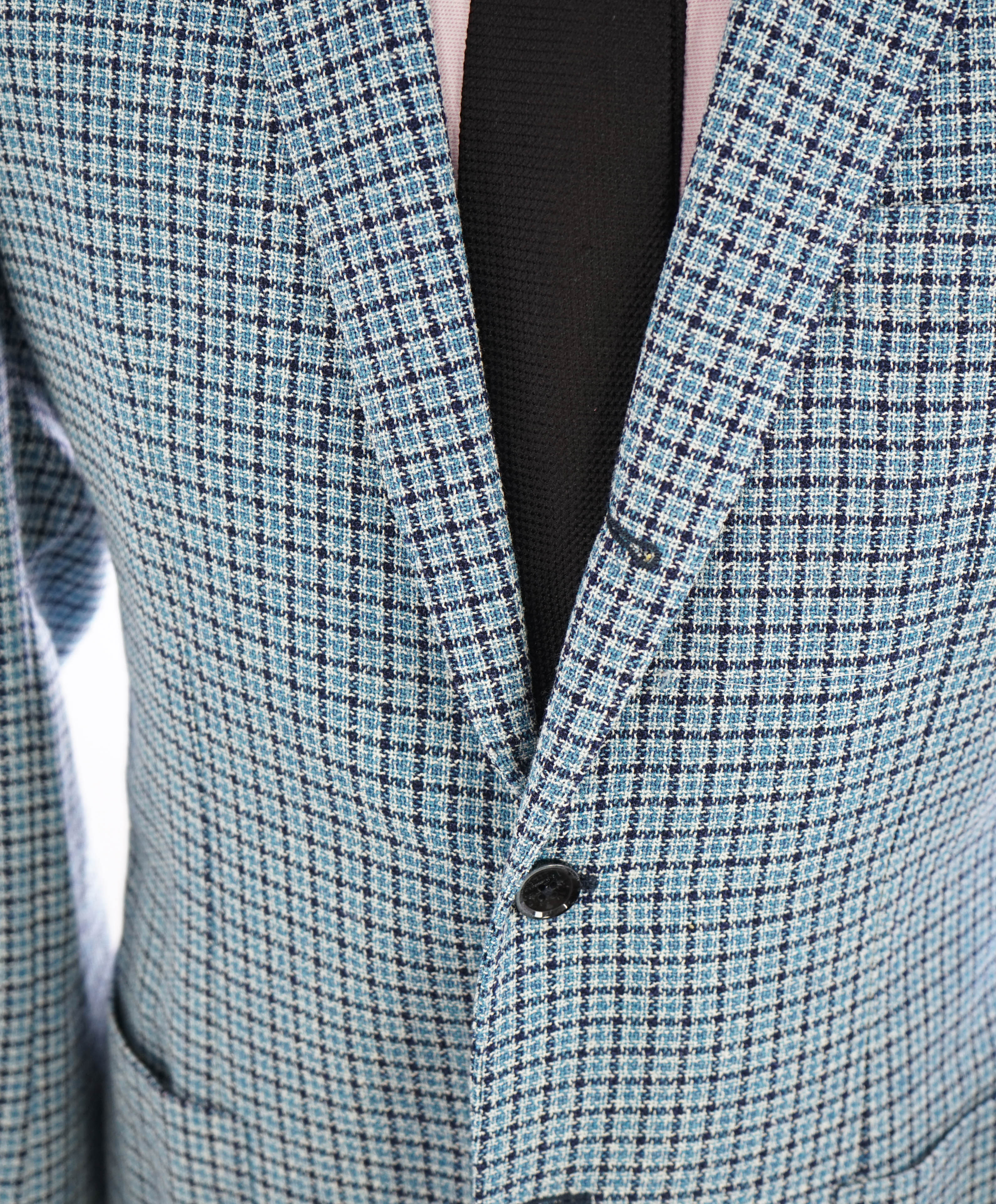 $895 VITALE BARBERIS CANONICO - For SAKS 5TH AVE Blue Houndstooth Blazer - 42R