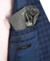 ERMENEGILDO ZEGNA - Blue Bold Check SU MISURA “Silk & Wool” Blazer - 46L