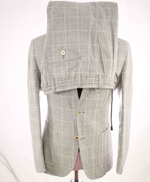 $2,195 ELEVENTY - "WOOL & LINEN" Gray Summer "JOGGER" Suit - 40 (50 EU)
