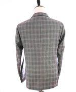 $1,995 ELEVENTY - "PLATINUM LABEL" Check Plaid Gray Classic Suit - 44 (54 EU)