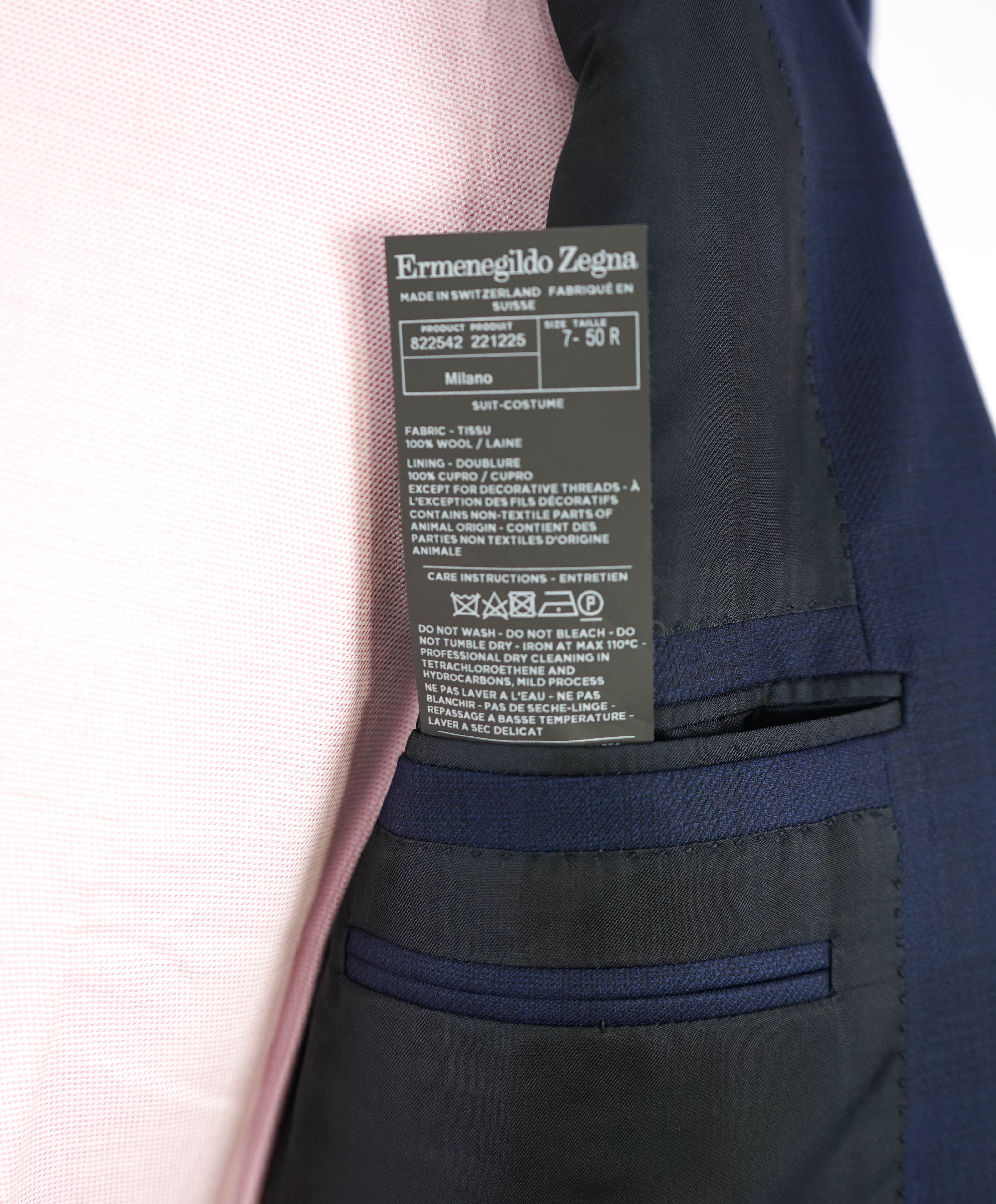 ERMENEGILDO ZEGNA - "15 MILMIL 15" Blue Check Plaid Premium Fabric Suit - 40R