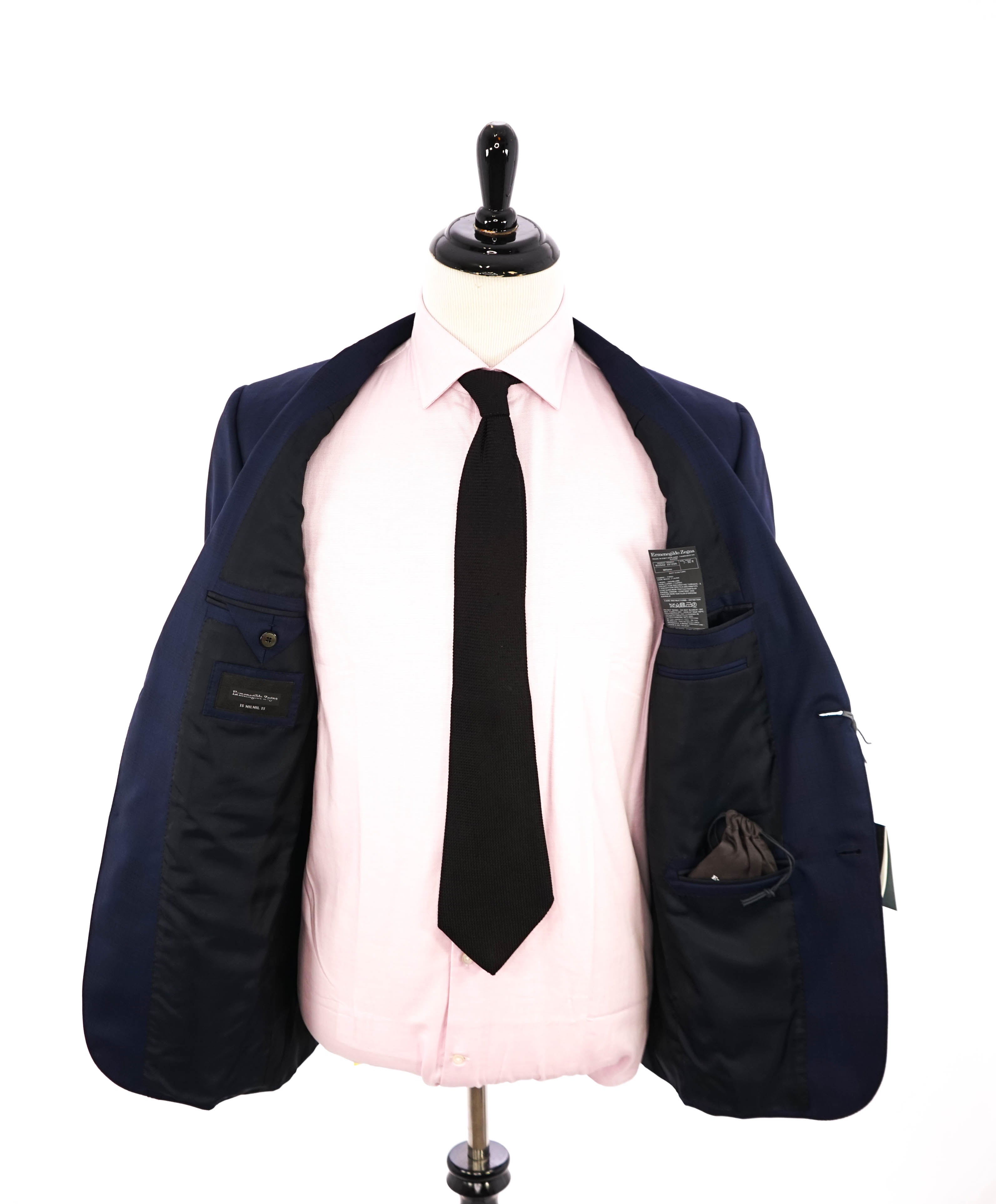 ERMENEGILDO ZEGNA - "15 MILMIL 15" Blue Check Plaid Premium Fabric Suit - 40R