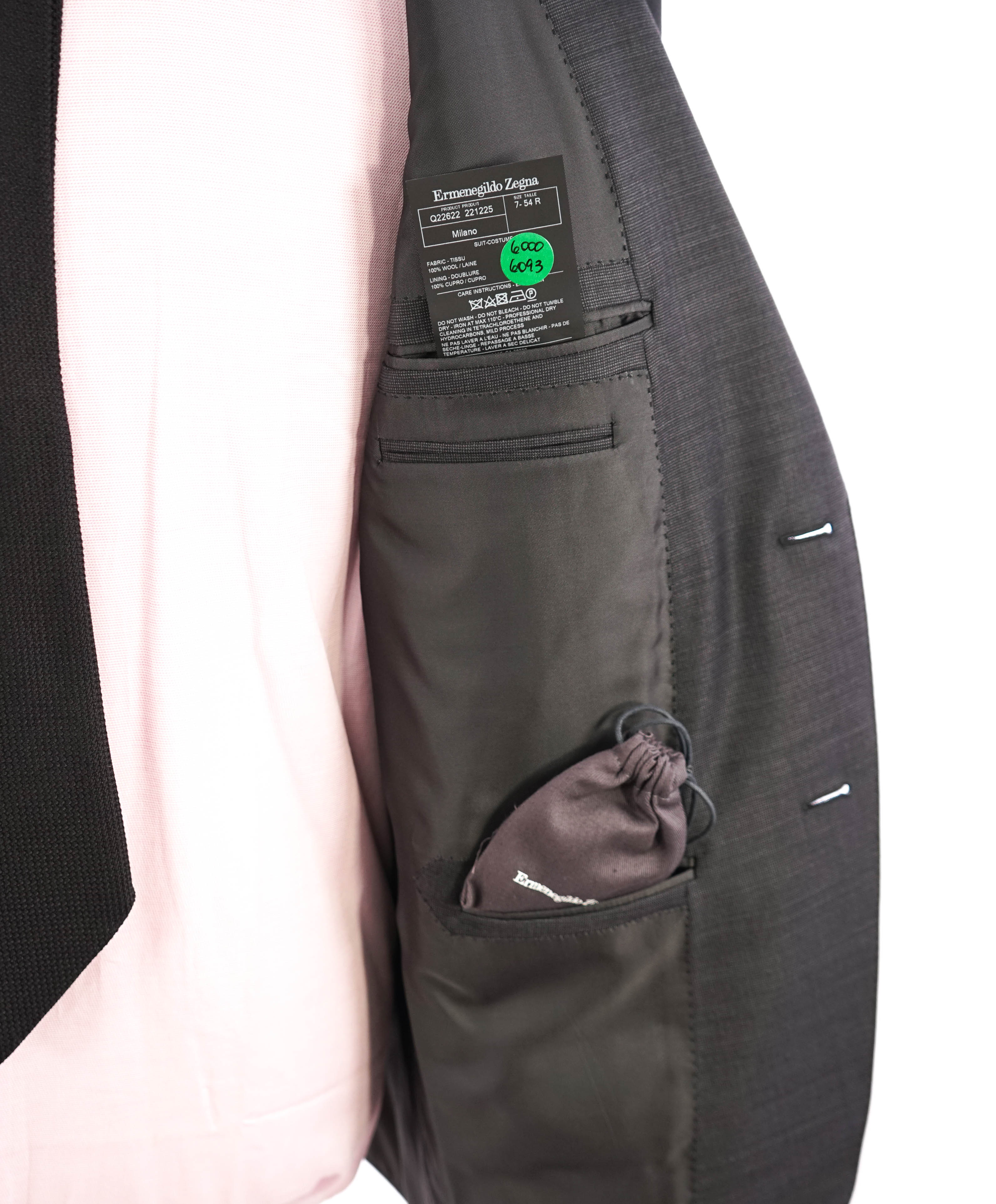 $3,990 ERMENEGILDO ZEGNA-"TROFEO" Gray Birdseye *MILANO* Premium Suit- 44R