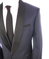 HUGO BOSS - Shawl Collar HOUNDSTOOTH Navy Blue 1-Button Tuxedo Suit - 44R