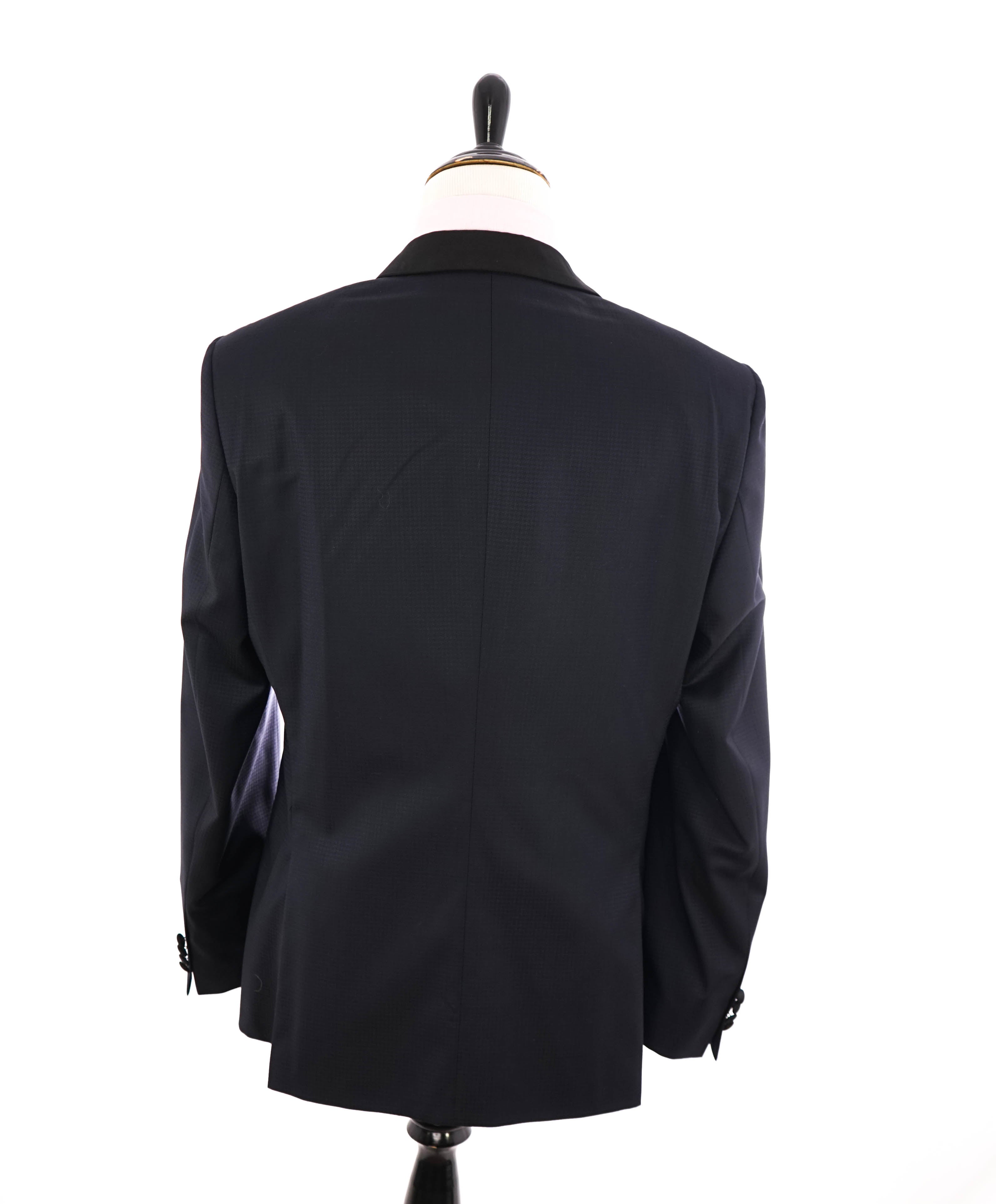 HUGO BOSS - Shawl Collar HOUNDSTOOTH Navy Blue 1-Button Tuxedo Suit - 44R