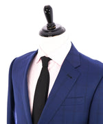 ARMANI COLLEZIONI - “G Line” Cobalt Blue Plaid Textured Woven Blazer - 42R