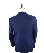 ARMANI COLLEZIONI - “G Line” Cobalt Blue Plaid Textured Woven Blazer - 42R