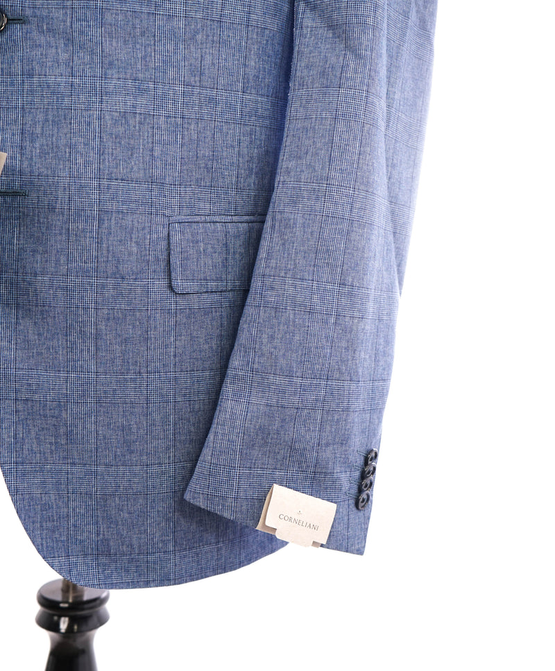 CORNELIANI - Baby Blue WOOL/COTTON/SILK Semi-Lined Notch Suit - 44R