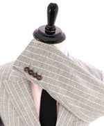 $1,695 ELEVENTY - Gray & Ivory Chalk Stripe Cotton/WOOL Blazer - 40 US (50EU)