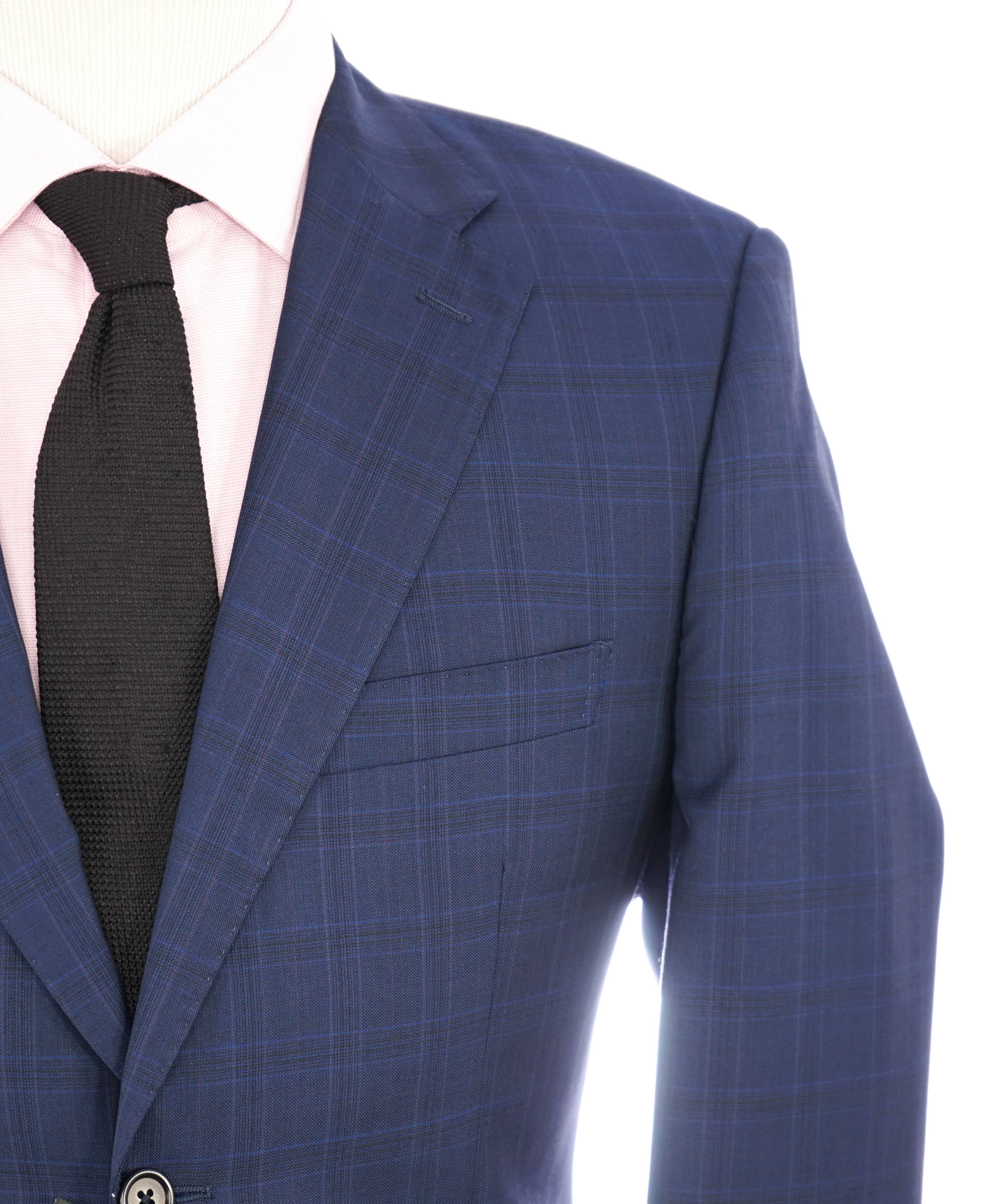 ERMENEGILDO ZEGNA - "Tailored" SAKS FIFTH AVENUE Blue Check Suit - 40S