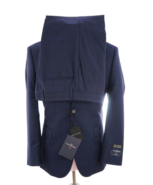 ERMENEGILDO ZEGNA - "Tailored" SAKS FIFTH AVENUE Blue Check Suit - 40S