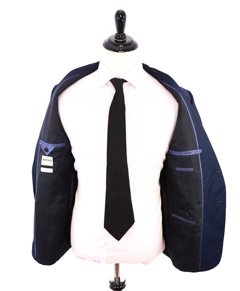 ARMANI COLLEZIONI - Tonal Royal Blue Textured Suit "G Line " -  44R