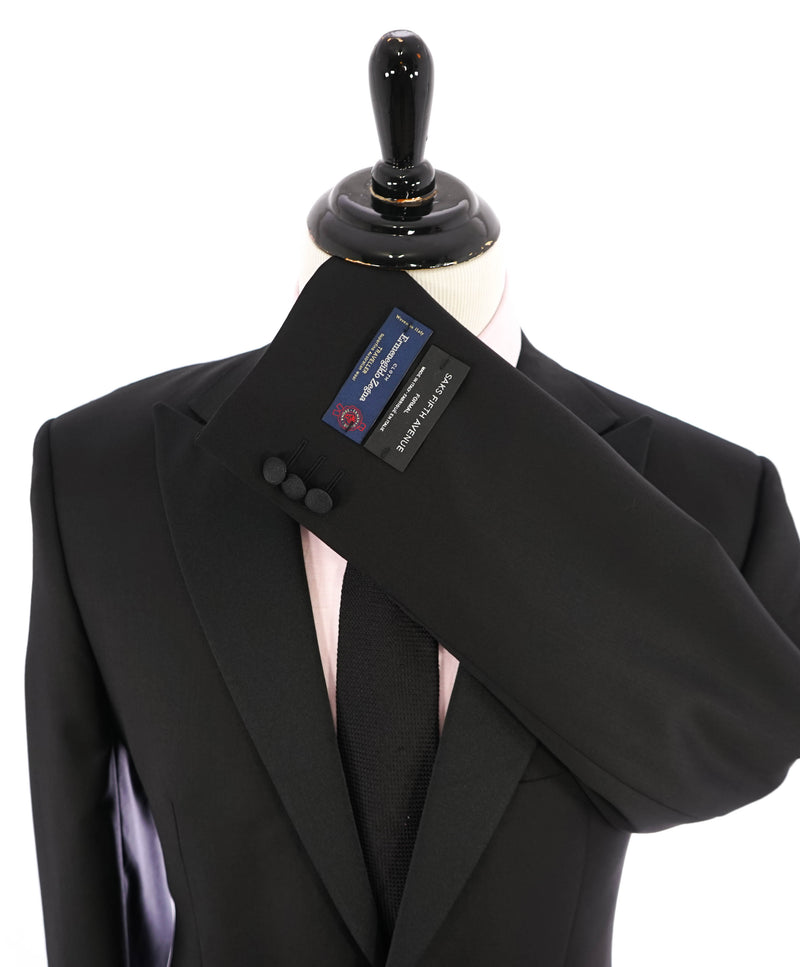 ERMENEGILDO ZEGNA - By SAKS FIFTH AVENUE "Peak" Black Tuxedo Suit - 42L