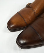 EDWARD GREEN -Iconic Double Monk Cap-Toe Burnished Brown - Hand Made - 9US