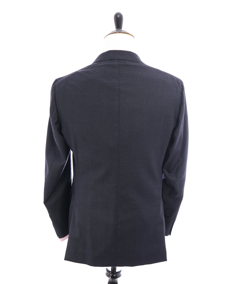 EIDOS - Blue Navy Pindot "TENERO" 2-3 Button Roll Lapel Wool Suit  - 44R