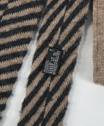 EIDOS - Diagonal Beige & Gray Wool Knit Tie - N/A