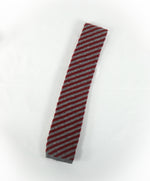 EIDOS - Diagonal Red & Gray Wool Knit Tie - N/A