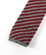 EIDOS - Diagonal Red & Gray Wool Knit Tie - N/A