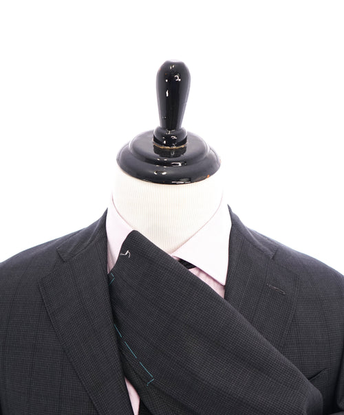 $1,795 EIDOS - Gray Plaid Check "TENERO" 2-3 Button Roll Lapel Wool Suit  - 42R