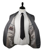 EIDOS -Wool Silk Linen Striped 2-3 Button Roll Gray Suit - 44L