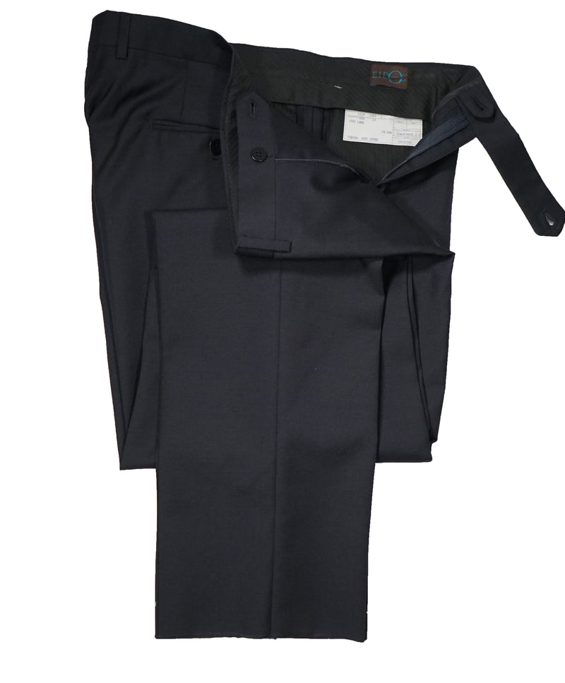 EIDOS - Elongated Waist Tab Navy Wool Dress Pants - 33W