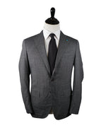 EIDOS - Gray Abstract Plaid Check Pattern Wool/Silk/Linen Suit - 40R