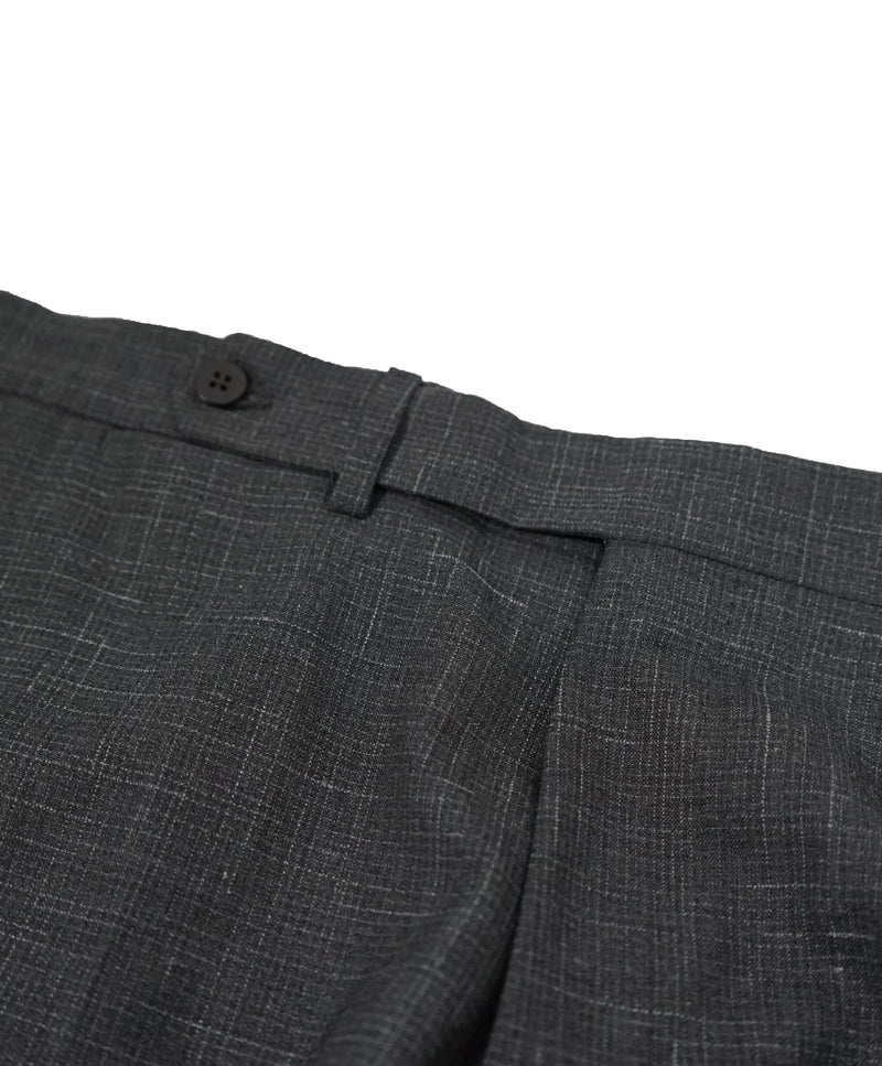 EIDOS - Gray Abstract Plaid Check Pattern Wool/Silk/Linen Suit - 40R