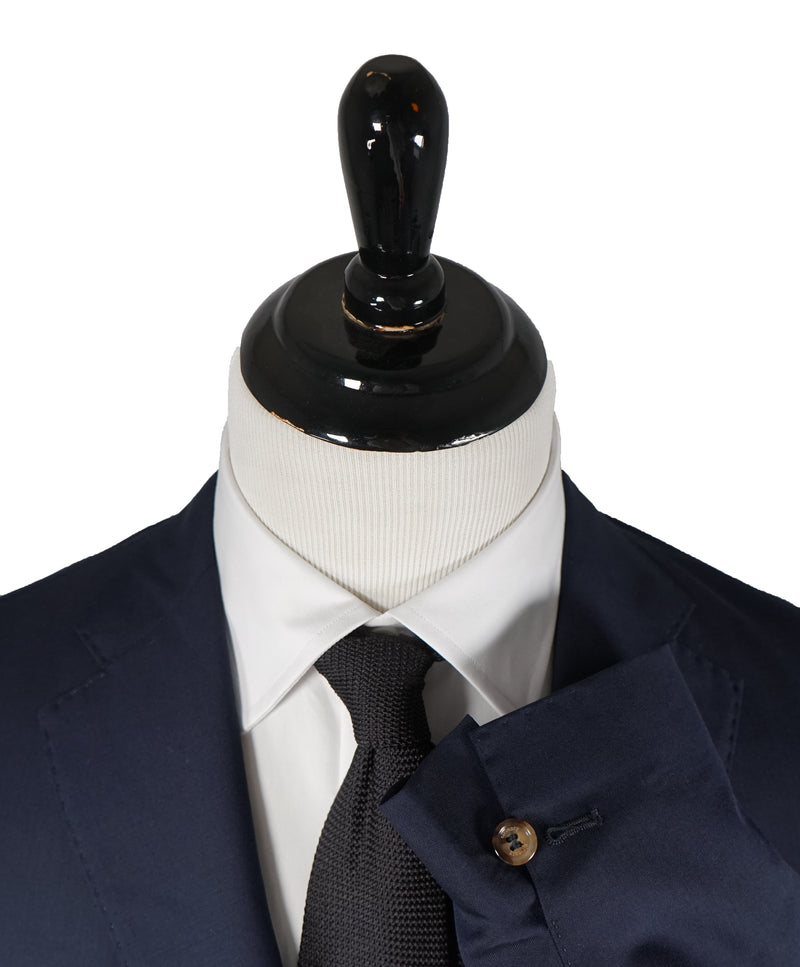 ELEVENTY - Semi-Lined 2-3 Button Lapel Navy Wool & Silk Suit Brunello Cucinelli Style - 40R