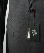 ELEVENTY - Semi-Lined Gray Suede Collar Notch Lapel Suit - 42R