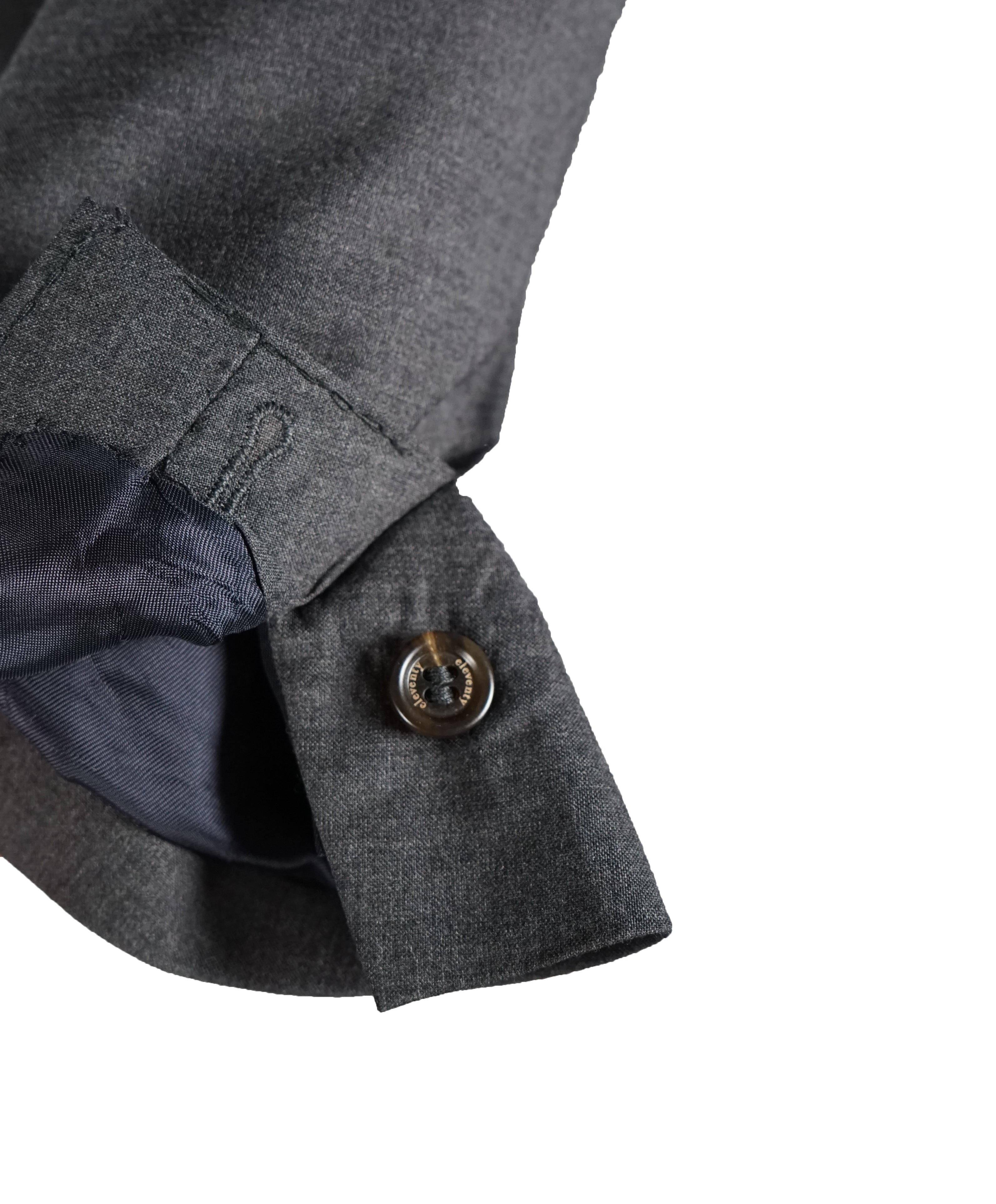 ELEVENTY - Peak Lapel Gray LORO PIANA Fabric Wool & Silk Suit - 40R