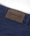 ERMENEGILDO ZEGNA - Blue 5-Pocket Washed Chino Jeans Logo Detailing  - 36W