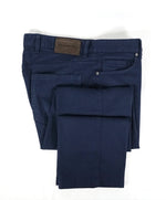 ERMENEGILDO ZEGNA - Blue 5-Pocket Washed Chino Jeans Logo Detailing  - 36W