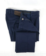 ERMENEGILDO ZEGNA - Blue 5-Pocket Washed Chino Jeans Logo Detailing  - 36W